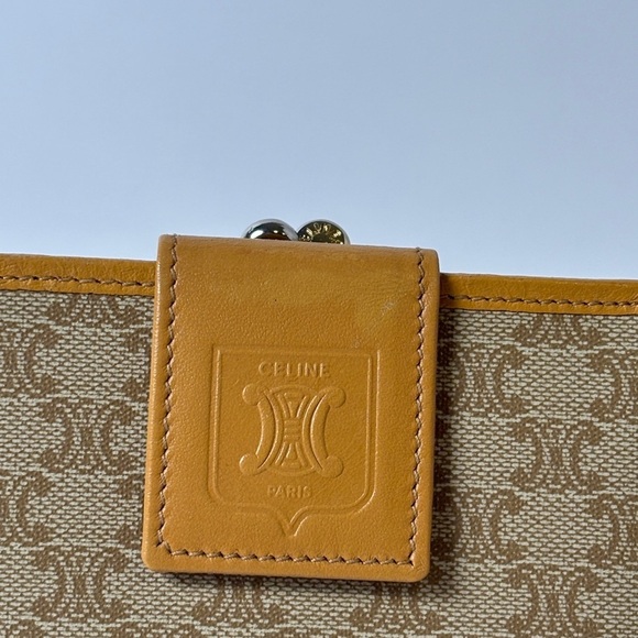 Vintage Celine Macadam Wallet – Tan Canvas, Triomphe Logo, Made in Italy - Picture 9 of 11
